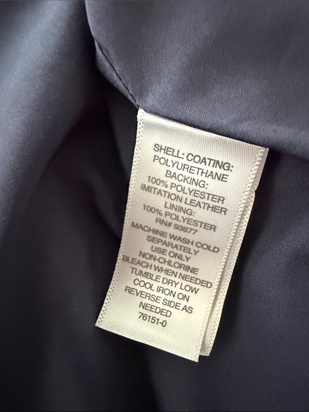 NWOT Liz Claiborne Navy Quilted Faux-Leather Jacket - Picture 4 of 5